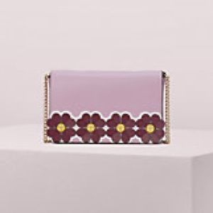 Kate spade Sylvia graphic appliqué chain wallet NEW With TAGS! purse lavender